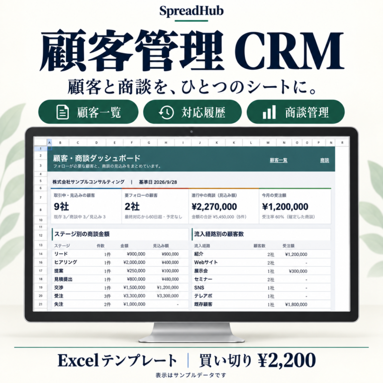 顧客管理 CRM｜対応履歴・商談管理のサンプル画面